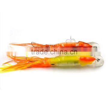 10 Pcs Hard Squid Fishing Lures Soft Tail Squid With Hook Top Water Lures Trolling Bait 9 Inch 45 g Colors Mixed photo-2