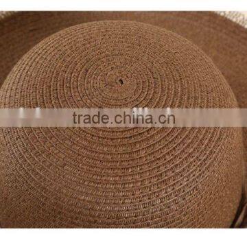 QXSH0014C Summer Rope Wide Brim Fedora Straw Hat Lace Beach Hat photo-6