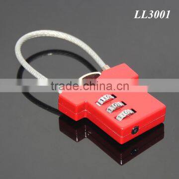T-shirt Shaped Resettable 3 Digit Travel Luggage Suitcase Alloy Padlock Steel Wire Changeable Combination Lock photo-6
