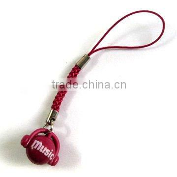 Profession manufacturer lastest christmas ornament soft pvc shine mobile phone strap