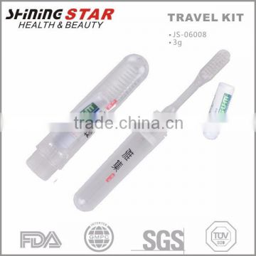 JS-06008 Customized toothbrush and toothpaste kit 3g for dental industry