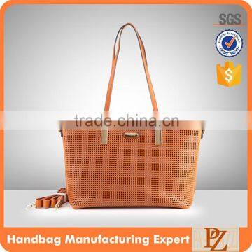 10778 Whole sale Brown color PU high quality lady shopping tote bag Bolso in 2016