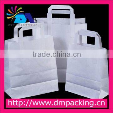 White Paper Carrier Bags with Flat Handles