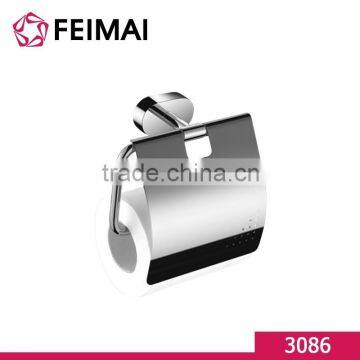 Mirror Polished Hotel Style Toilet Paper Holder With Lid