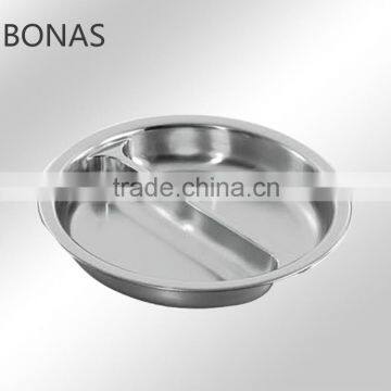 4L stainless steel lunch round plate, round shape food tray