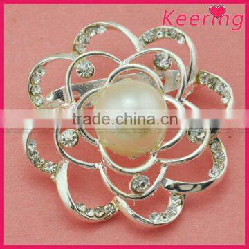 Keering fancy brooch with ivory pearl for shoes WBR-1554