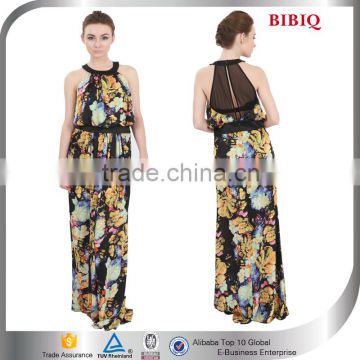 2015 China Summer Fashion Print Dress For Mature Woman