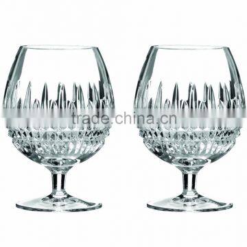 Hybrid Diamond engraved Cognac brandy glass XL Set of 2 crystal DOF model apple shaped