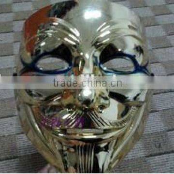 Plastic Gold Silver Color Party Cosplay V For Vendetta Mask