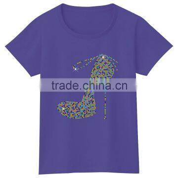 High Heels Short Sleeves Cotton Color Story Girls Tshirt photo-4