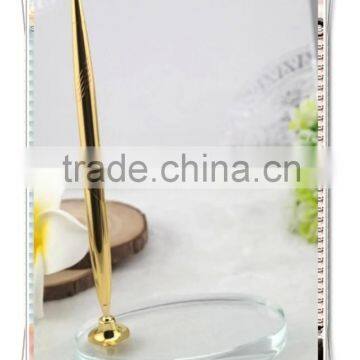 TT-09 Luxury Golden Desk Pen With Glass Holder, High Quality Stand Pen photo-4