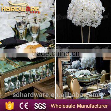 Hotel Glass Banquet Table Crystal Chandelier Wedding Table photo-2