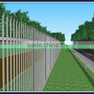 Palisade fence panel with post 100 x 55 mm102 x 44mm120x74mm