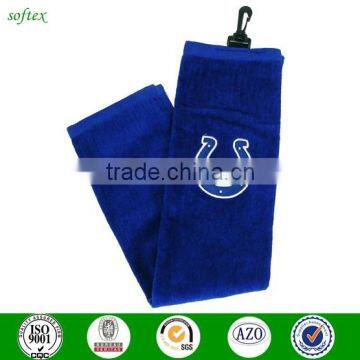Cotton Solid Color Velour Golf Towel With Embroidery photo-5
