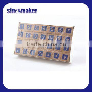 educational kids wooden letter stamp