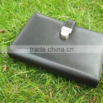 Leather Business Agenda Folder with Card Holder, Pen Loop
