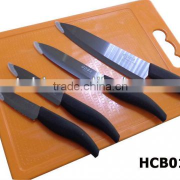 plastic cutting board set with ceramic knife