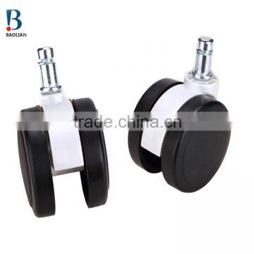BIFMA Approved 2.5 Inches Heavy Duty Nylon PU Electroplating Caster Wheels for Shower Cubicle photo-5