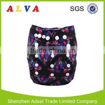 Alva Diamond Design Washable Cloth Diaper Baby Diapers Factory in China