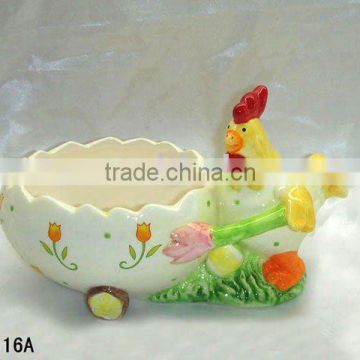 ceramic easter chicken pot