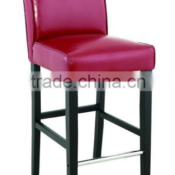 rubber wood legs pu bar chair