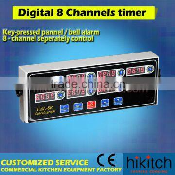 Commercial kitchen tools keypad type wall hung 8 channel digital timer