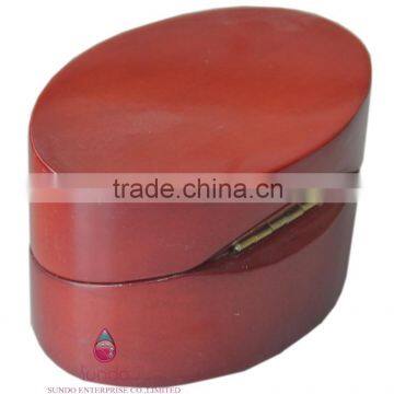 Great Red Elliptical Shape Custom Wedding Ring Box Wooden Quality Choice photo-4