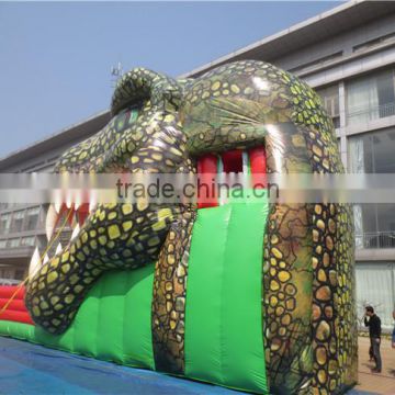 Big high quality inflatable monster slide on land/big crocodile inflatable slide