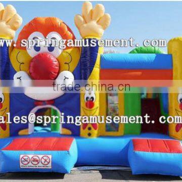 Top design and best selling colorful Clown classical inflatable bouncer and slide combo castle