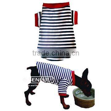 2014 NEW!!!New Cute Striped Pet Puppy Dog Cat Apparel Clothes Coat T Shirts