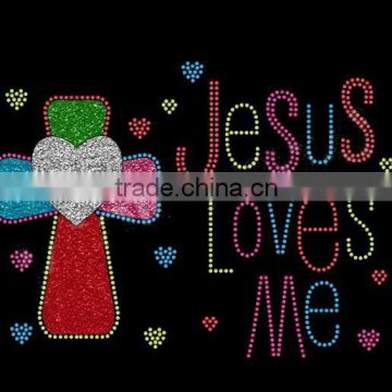 Cross glitter rhinestone heat transfer vinyl for clothing