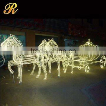 Native pumpkin horse carriage moving christmas decoration