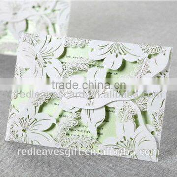 Champagne gold pocket elegant wedding invitation Customized Cheap Wholesale Card