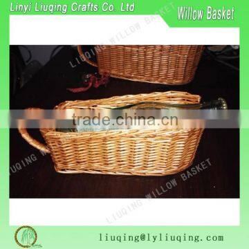 New decorative Single willow wine bottle holder/Wicker wine basket /Cheap wicker storage basekts