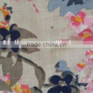 pure linen printing plain fabric