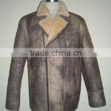 Men's suede jacket with fur bonded ling