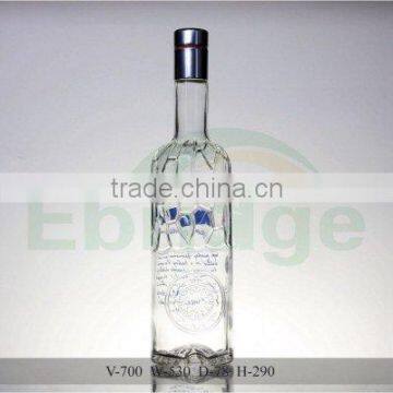 700ml tequila glass bottle with screw caps