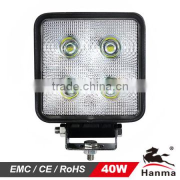 3000lm LED work light 40W, CE, RoHs, IP67, Emark approval, for mining, agricultural and heavy duty machine