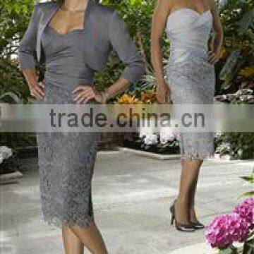 Career Dress Sweetheart Ruffled Mother of The Bride Dress with Long Sleeve Wrap XYY-wy021-7