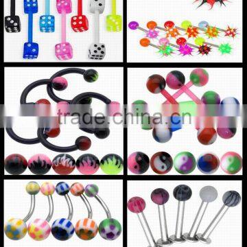 Fashion Jewelry Acrylic Tongue Rings