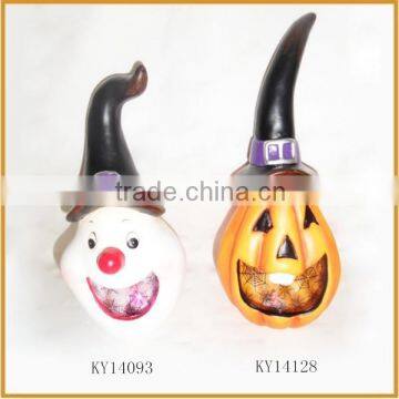 scary ceramic pumpkin tealight holder for hawlloween decoration