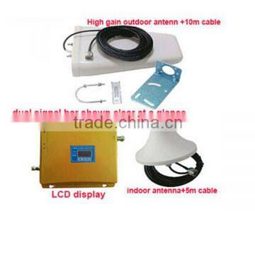 LED dual band 2G 3G Signal Amplifier kits with lpda antenna and ceiling antenna