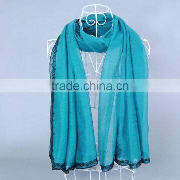 Pure Color Lace Women Popular Scarf Voile Scarves 180*100 Pashmina