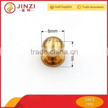 size 8mm gold plating high quality copper studs with screws