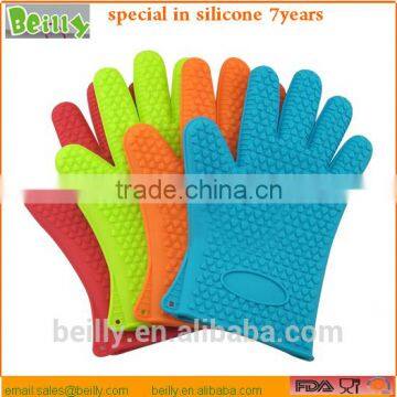Custom Amazon Heat Resist Bbq Grilling BBQ Silicone Gloves/Oven Gloves for Cooking Baking photo-5