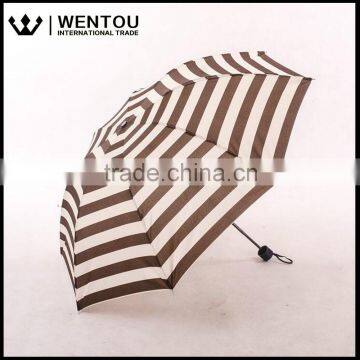 Compact Rain Umbrella Anti-UV Striped Folding Parasol photo-5
