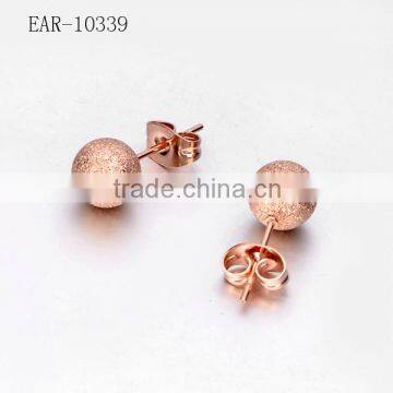 New Female Model Pressure Sand Gold Ball Earrings