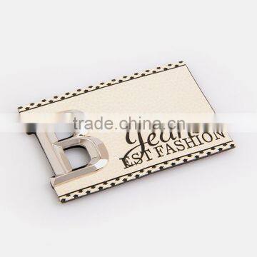 Personalized Metal Logo Fashion Style Embroidery Patch for Hats Embossed Fake Leather Patch photo-4