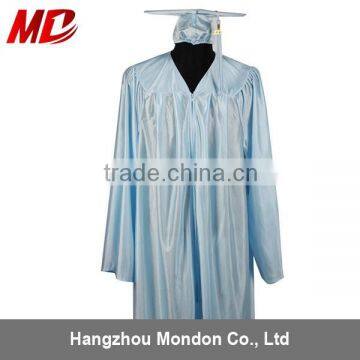 High School Graduation Day Dress Shiny Sky Blue