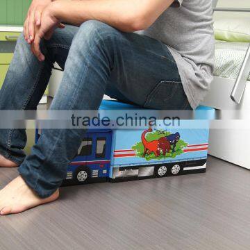 Cartoon Car Stool Toy Storage Box Storage Box Oxford Cloth Stool Creative Oxford Cardboard photo-2